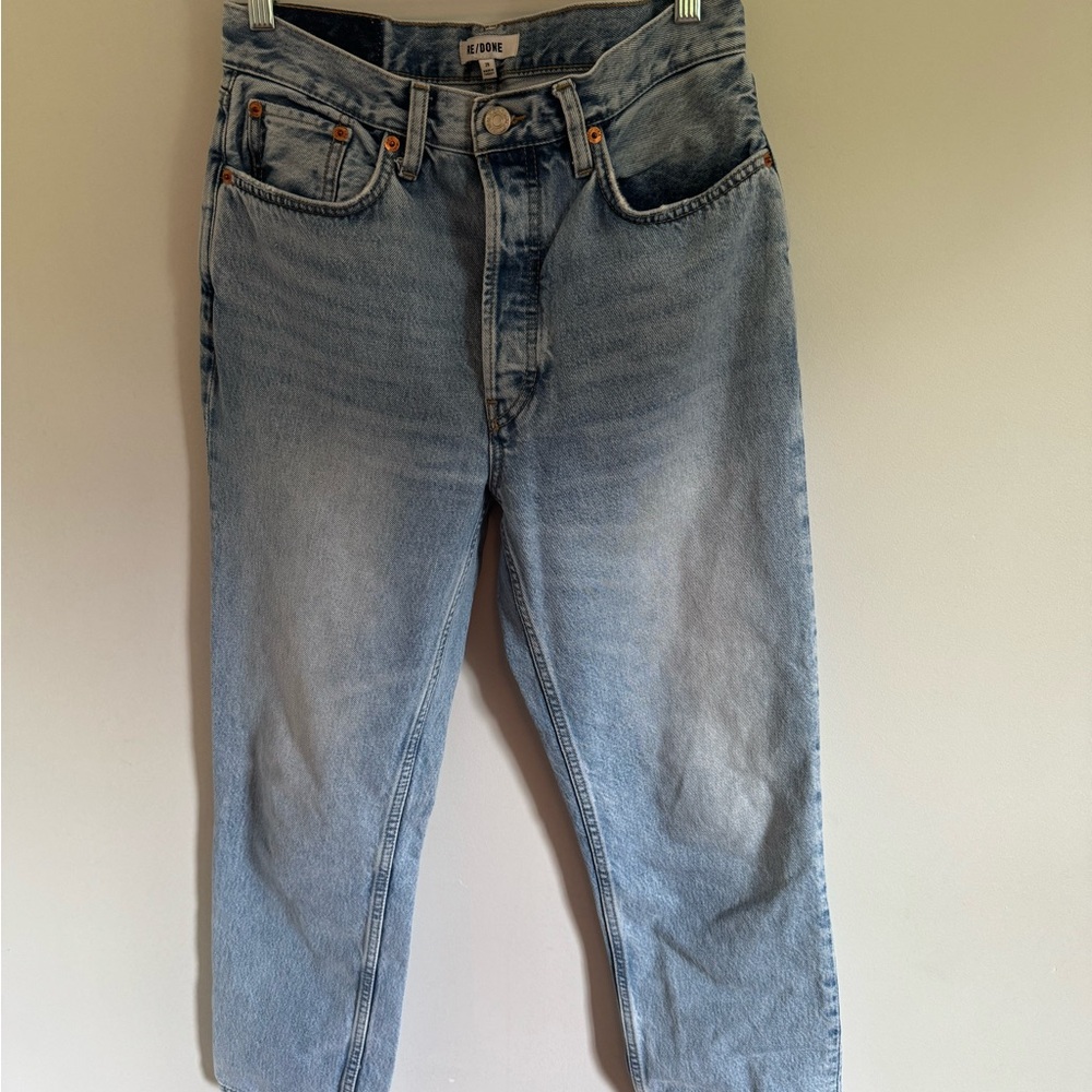Re/Done Relaxed Light Blue Jeans with button fly NWOT size 28 - Picture 5 of 7